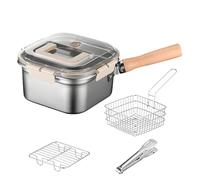Piccola Friggitrice - Smalto Friggitore A Grasso Profondo | Camping Fryer Fryer | Padella Profonda All'aperto | Cucinare Pentola Con Cestino Per Campeggio Da Picnic Da Giardino Barbecue, Un Utensile P