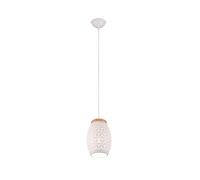 Piccola lampada a sospensione in bianco con motivo punzonato, Ø 15 cm