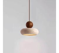 Piccola Lampada A Sospensione in Travertino Giallo, Lampadario A Sospensione da Comodino in Stile Wabi-sabi, Plafoniere A LED Vintage per Sala da Pranzo, Isola Cucina, A