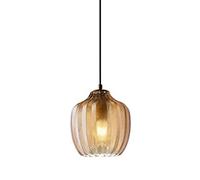 Piccola lampada a sospensione per sala da pranzo Lampada a sospensione Vetro ambrato Alta trasmissione luminosa Semplici increspature d'acqua Lampadario moderno per cucina Camera da letto Soggiorno La