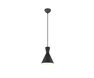 Piccola lampada a sospensione retrò con paralume in metallo nero Ø 20 cm
