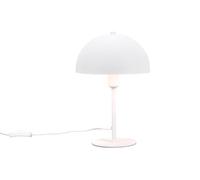 Piccola lampada da tavolo altezza 30 cm in metallo bianco opaco a forma di fungo