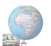 Piccola lanterna con mappa del mondo, decorazione leggera per la giornata della terra, facile da montare, squisita lanterna di carta | globo di carta decorativo da viaggio | mappamondo per aule per la
