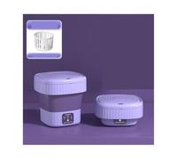 Piccola lavatrice, Lavatrice pieghevole compatta da 8 litri, secchio for bucato portatile for viaggi,per appartamenti, dormitori, campeggio(Purple)
