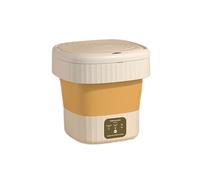 Piccola lavatrice, Lavatrice pieghevole compatta da 8 litri, secchio for bucato portatile for viaggi,per appartamenti, dormitori, campeggio(Yellow)