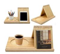 Piccola lettura libreria in legno, supporto triangolare per libri, comodino, ufficio e biblioteca, design semplice come regalo per compleanno, cucina e scuola
