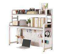 Piccola libreria da tavolo - Organizzatore da tavolo, libreria da scrivania per computer, scaffale da tavolo industriale a 2 livelli, espositore multifunzionale indipendente ( Colore : H , Dimensioni