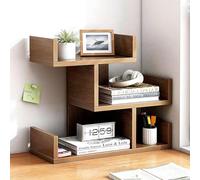 Piccola libreria moderna con design multistrato per scrivania da ufficio in legno massello grande scaffale portaoggetti per studenti colore marrone