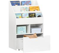 Piccola Libreria Per Bambini Con Ripiani E Cassetto In Mdf, 60x29.9x90cm, Bianco