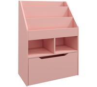 Piccola Libreria Per Bambini Con Ripiani E Cassetto In Mdf, 60x29.9x90cm, Rosa