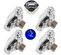 Piccola luce ambientale CTRICALVER Type-C Quadrata (Touch) Blu (4 pcs) 5V/1A Piccola luce emergenza Luce notturna Materiale PC adatto a tutti i tipi di prese di tipo C come power bank e automobili