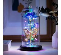 Piccola luce di colore della rosa della stagnola d'oro, luce notturna squisita e pratica della rosa della farfalla, utilizzando la batteria AAA, sicura, bella, romantica luce notturna dell'atmosfera