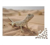 Piccola lucertola sdraiata nel deserto,Puzzle Per Adulti 1000pcs (75x50cm),Giochi Di Sfida Animale