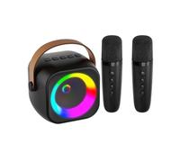 Piccola macchina Karaoke Con 2 Microfoni Per Bambini Adulti Viaggio Portatile Bluetooth Compatibile Karaoke Altoparlante Bluetooth Compatibile Con Microfono Per Canto