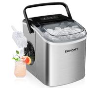 Piccola macchina per cubetti di ghiaccio in argento, 9 dadi in 6 minuti, 12 kg/24 ore, autopulente e portatile per cucina/ufficio/bar