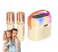Piccola macchina per karaoke, 1200 mAh, dispositivo di canto per karaoke, 2 microfoni wireless, set per karaoke familiare, karaoke domestico per riunioni di famiglia