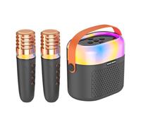 Piccola macchina per karaoke | dispositivo di canto da 1200 mAh, 2 microfoni wireless, altoparlante per karaoke, karaoke domestico per Natale Halloween