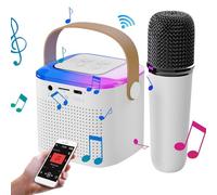 Piccola macchina per karaoke, macchina per karaoke portatile, Lettore musicale con microfono, Altoparlante subwoofer, canto familiare per vacanze KTV domestiche all'aperto