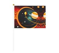 Piccola mini bandiera portatile del sistema solare Giove Saturno per giochi sportivi e festival decorazione bandiera da parata 14 x 20,8 cm