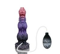 Piccola Monster Squirting Dildo with G-Spot Focus, 2 Knots, Body-Safe Silicone, Suction Cup, Unisex Strap-on Compatible