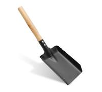 Piccola pala manuale per carbone con manico in legno in metallo cenere per camino, stufa, braciere, griglia, giardinaggio, pulizia degli escrementi di animali domestici, portatile e