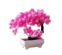 Piccola pianta artificiale in vaso, 19 cm, bonsai finto per la decorazione di casa e ufficio, pianta verde in plastica facile da pulire su scaffale (A)