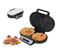 Piccola piastra for waffle, mini piastra for waffle da 1200 W, a forma di cuore,regolazione della temperatura, maniglia antiscottatura, prepara 2 grandi cuori/10 piccole