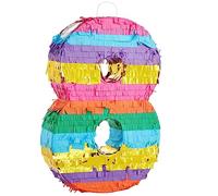 Piccola Pignatta Arcobaleno a Forma di Numero 8 per la Festa dell’Ottavo Compleanno dei Bambini, 29 x 16.5 x 7.5 cm