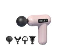 Piccola pistola massaggiante per tessuti profondi, regolabile a 12 velocità, 4 testine massaggianti, massaggiatore elettrico portatile a percussione per alleviare il dolore, silenziosa e leggera