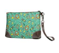 Piccola pochette da donna - Divertenti animali nella giungla portafogli da polso in pelle da donna con cinturino da polso