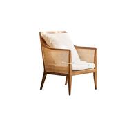 Piccola poltrona in rattan in stile nordico per casa, balcone o soggiorno, moderna poltrona singola per piccoli spazi, mobili comodi ed eleganti per camera da letto o area salotto