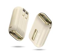 Piccola Power Bank 10000 mah, PD 22,5 W PowerBank Piccolo ma forte con 2 cavi Lightnning/USB C integrati e 1 porta USB C bidirezionale, indicatore LED con iOS, Android, MacBook, ecc. (beige)