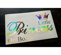 Piccola Principessa Bambino a Bordo Oro Ologramma Neo Cromato Custom Car Adesivi