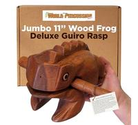 Piccola rana in legno deluxe da 5,1 cm, strumento musicale a percussione, strumento in legno con bastone, strumento per creare il rumore World Percussion USA