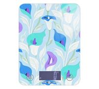 Piccola scala per la produzione di sapone con fiori di calla blu-viola, per alimenti, 5 kg/5 g, piccola bilancia digitale grammi, con 4 unità per fare il sapone arrosto cheto (batterie non incluse)