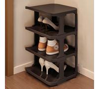 Piccola scarpiera angolare multistrato impilabile dal design sottile, perfetta per ingresso e camera da letto (nero a 4 livelli)