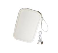 Piccola scatola per trucchi con LED in vetro per gioielli, organizer per gioielli, custodia per trucchi adatta per viaggi e uso quotidiano, bianco