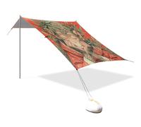 Piccola scimmia rossa tenda da spiaggia UPF50+ facile installazione grande parasole con pala di sabbia per viaggi in famiglia