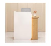 Piccola scrivania da ufficio moderna con illuminazione a LED, con cassetti con serratura, ideale per la vendita al dettaglio e l'ufficio (L80 cm)