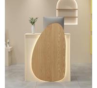 Piccola scrivania moderna per reception, con luce a LED, cassa, cassa, cassa, per saloni di ingresso, minimarket, elegante reception per uso professionale