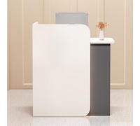 Piccola scrivania per ricevimento con design a forma di L, luci a LED, cassetto con serratura per ufficio, salone di bellezza, atrio, elegante e funzionale