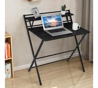 Piccola scrivania pieghevole moderna, salvaspazio, portatile, per studio, scrivania per computer con ripiani portaoggetti, scrivania per studenti e ufficio, senza asse (dimensioni: 104 x 50 x 90 cm