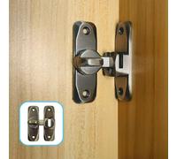 Piccola Serratura per Porte Scorrevoli a 90 Gradi per Porte Interne, Chiavistello per Porte ad Apertura su Entrambi i Lati, Serratura Vintage per Cucine,Camera da Letto,Studio,Bagni(Grigio Argento)