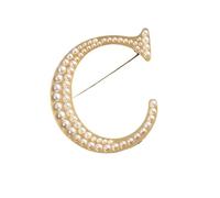 Piccola spilla, spilla da bavero con iniziale o fermacravatta, regalo personalizzato minimalista per donna e uomo, oro dalla A alla Z (C)