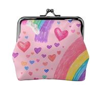 Piccola stampa arcobaleno squisita versatile bacio serratura portamonete carino piccolo portafoglio con cerniera per monete carte