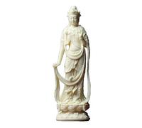 Piccola Statua Bianca di Quan Yin Feng Shui - Figurina della dea della Misericordia Kuan Yin per l'arredamento di casa e Ufficio