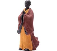 Piccola Statua della Figura del Buddha Che Prega Il Monaco, Ornamenti Creativi della Scultura del Monaco in Ceramica Zen, Decorazione del Desktop dell'Arte E Dell'artigianato della Porc, Brown