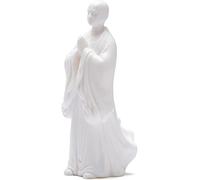 Piccola Statua della Figura del Buddha Che Prega Il Monaco, Ornamenti Creativi della Scultura del Monaco in Ceramica Zen, Decorazione del Desktop dell'Arte E Dell'artigianato della Porc, White