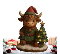 Piccola Statuetta Di Vacca Delle Highlands - Decorazione Natalizia Statua Luminosa - Luce Notturna Da Camera Dei Bambini - Per Camera Bambini Comodino Libreria Dormitorio Studenti Scrittori Lettori Uf