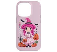 Piccola strega rosa di Halloween Custodia per iPhone 14 Pro